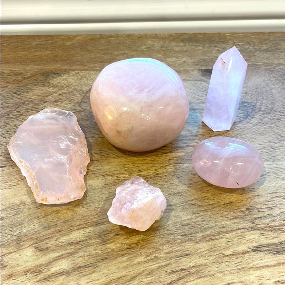 Elegant Rose Quartz Crystal Set